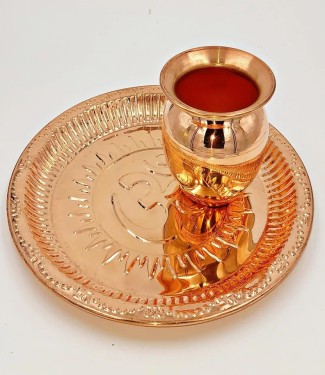 COPPER POOJA THALI SET NO. 8